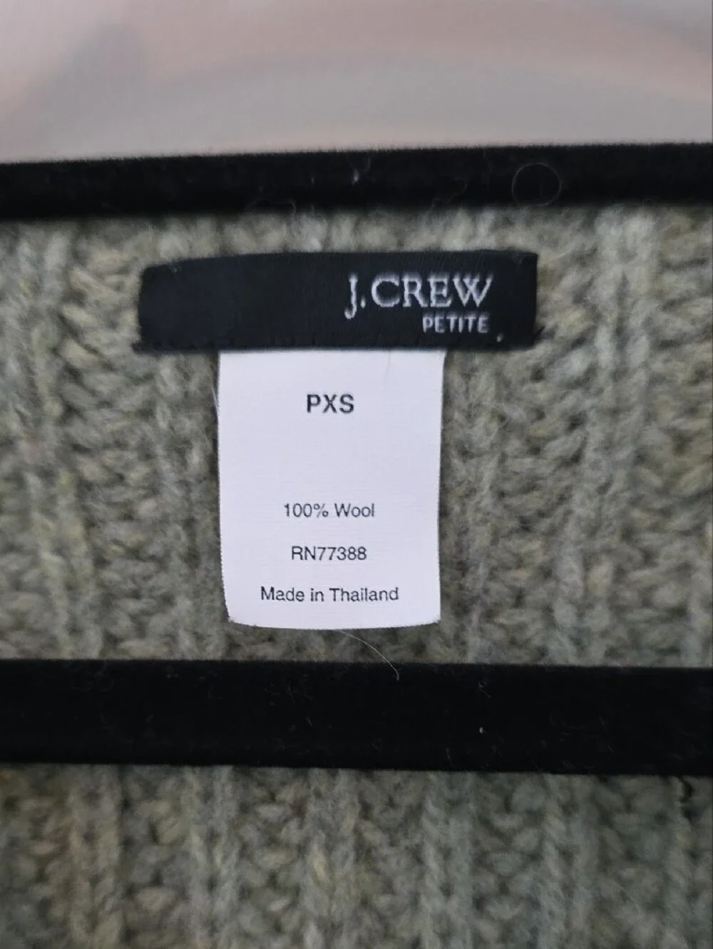 J. Crew Light Sage V-Neck Hooded Knit Sweater
